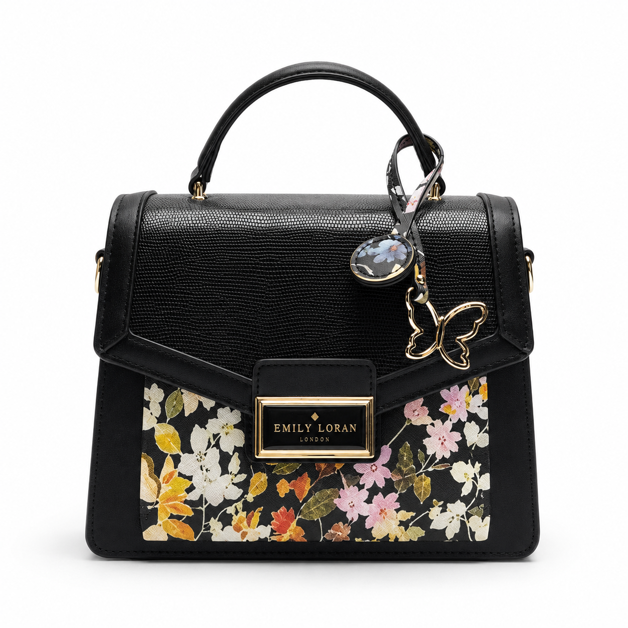 EMILY LORAN SATCHEL WITH BUTTERFLY CHARM BAG