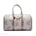 EMILY LORAN MONOGRAM BARREL BAG WITH CHARM CHAIN - LARGE