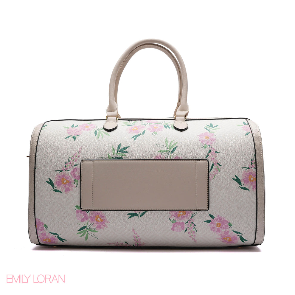 EMILY LORAN MONOGRAM BARREL BAG WITH CHARM CHAIN - LARGE