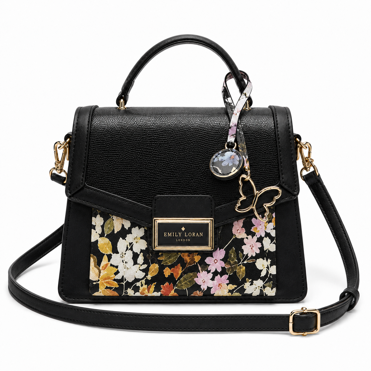 EMILY LORAN SATCHEL WITH BUTTERFLY CHARM BAG